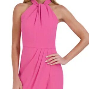 Julia Jordan pink Knot neck Tulip hem midi Dress